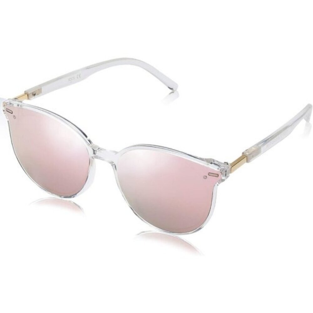 ⚡SOJOS Womens Clear Trendy Classic Round Retro Vintage Large Frame Sunglasses
